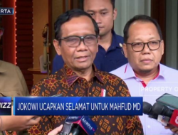 Jokowi Memberikan Ucapan Selamat kepada Mahfud MD