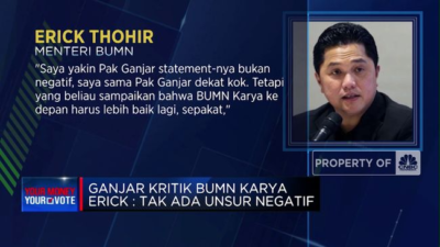 Ganjar Memiliki Kritik Terhadap BUMN Karya Erick: Tidak Terdapat Aspek Negatif