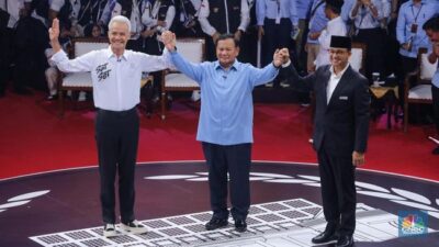 Prabowo against Anies and Ganjar