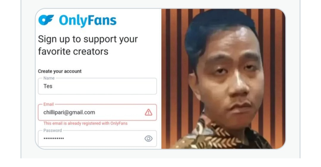 Akun Fufufa Menghubungkan Email Usaha Katering Gibran Rakabuming yang Terdaftar di Berbagai Situs Dewasa, Termasuk OnlyFans